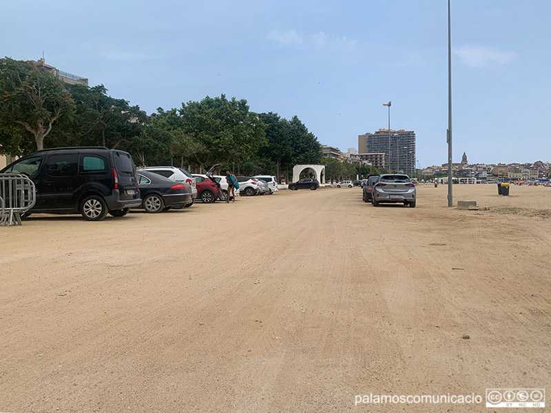 L'aparcament de sauló de la platja Gran de Palamós, en una imatge d'arxiu.
