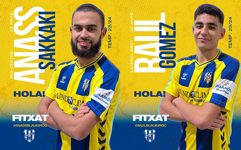 Els nous jugadors del Palamós, Anass i Raúl Gómez. (Foto: Palamós CF).