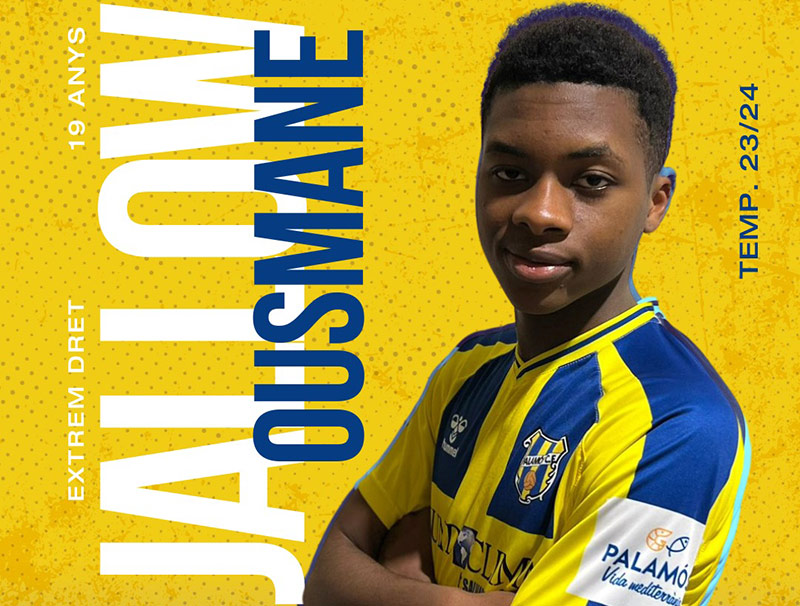 Ousmane Jallow, 'Ussu', arriba procedent del Vilassar de Mar. (Foto: Palamós CF - Laura Heras).