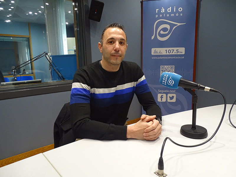 El president del CF Global Palamós, David Cruz, avui als nostres estudis.