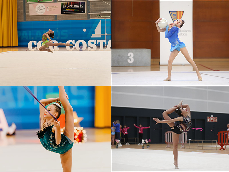 Les gimnastes Aleksandra Panova, Ruth Requena, Clàudia Castellanos i Valentina Hernàndez. (Foto: Club Gimnàstica Rítmica Costa Brava).
