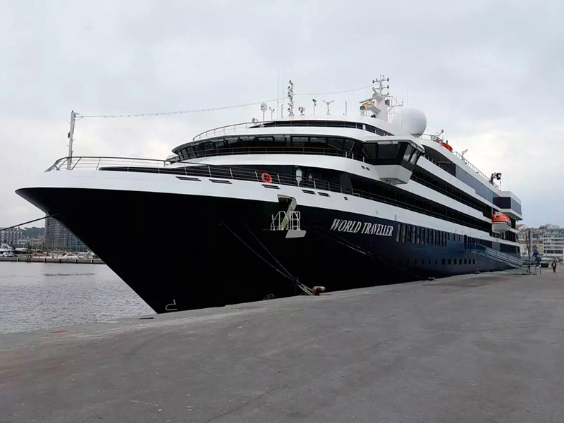 El creuer World Traveller fa escala avui al port de Palamós. (Foto: Ports de la Generalitat).