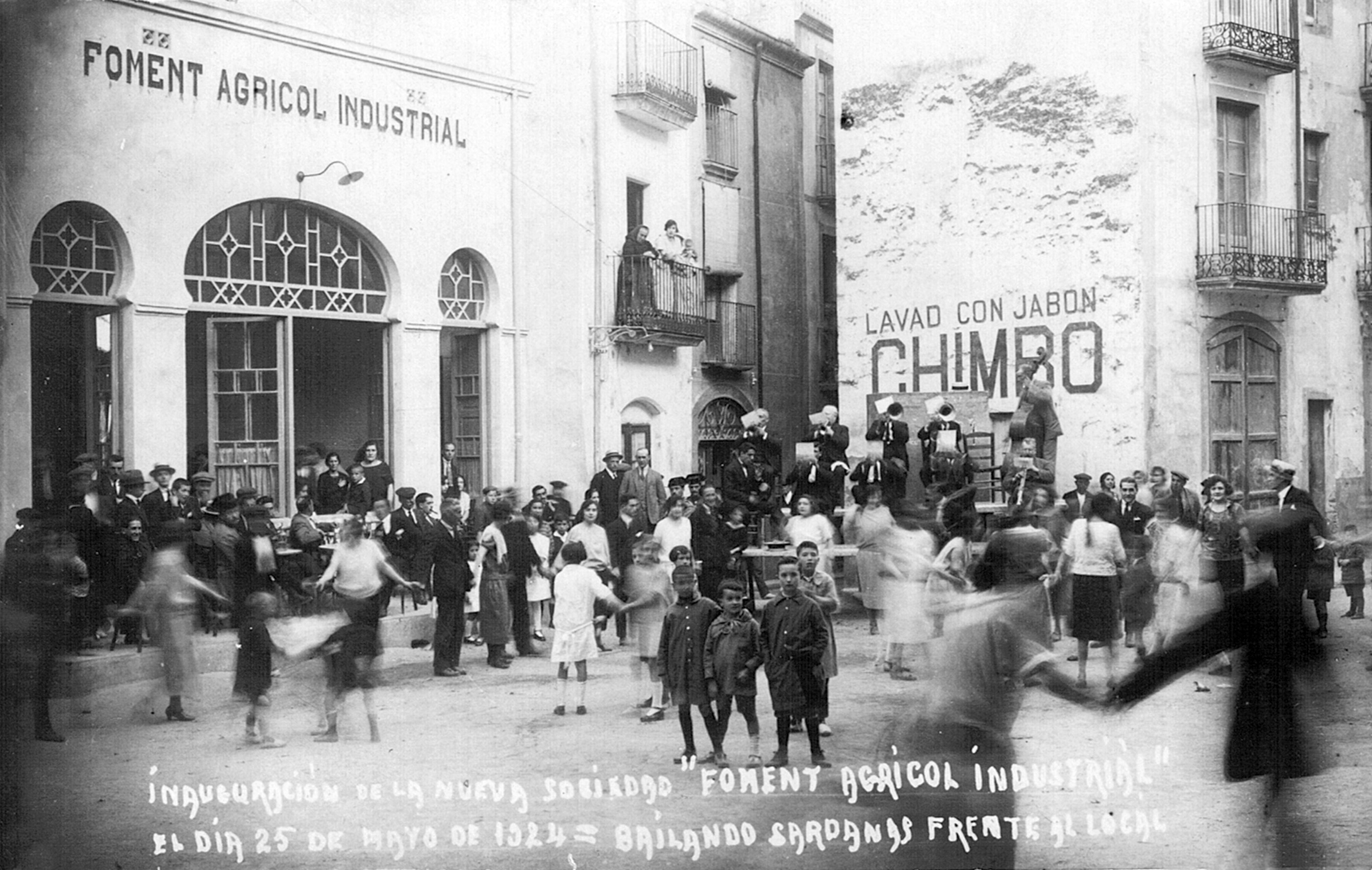 Imatge de la inauguració de la Societat Cercle Calongí, ara fa 100 anys. (Foto: Ajuntament de Calonge i Sant Antoni).