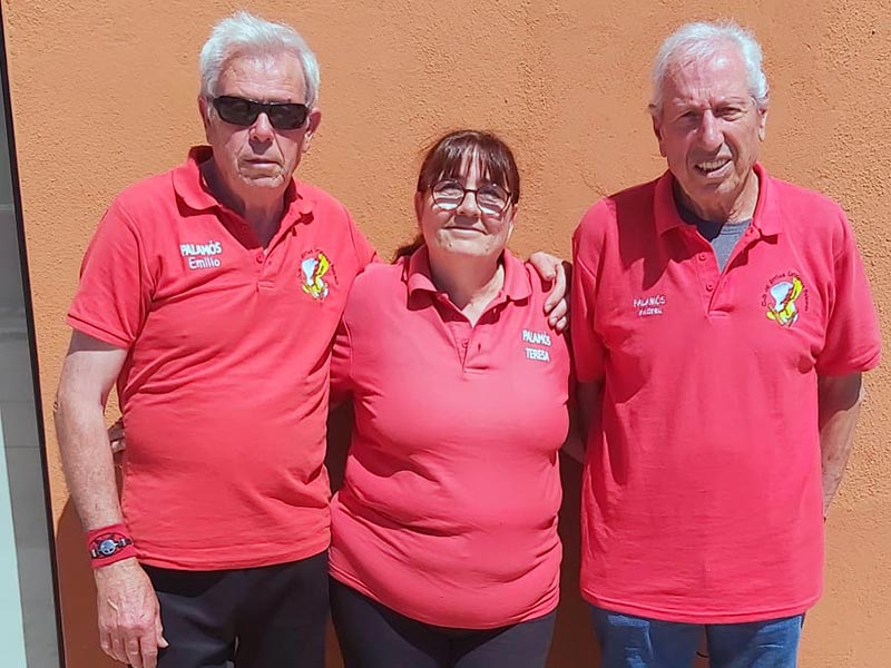 Emilio Calderón, Teresa Botet i Andreu Torres, del Club de Bitlles Catalanes Palamós. (Foto: Club de Bitlles Catalanes Palamós).