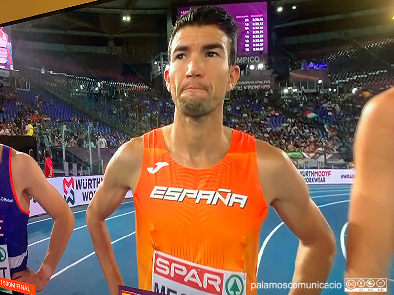 Adel Mechaal, abans de la sortida de la final dels 1.500 metres disputats a Roma.