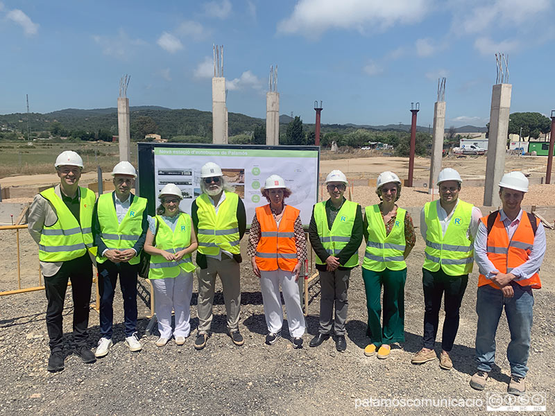 Visita d'obres institucional a la nova estació d'autobusos, aquest migdia.