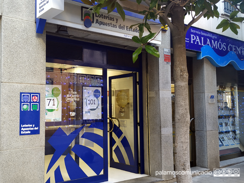 L'administració de loteria número 1 de Palamós, on s'ha validat la butlleta guanyadora.