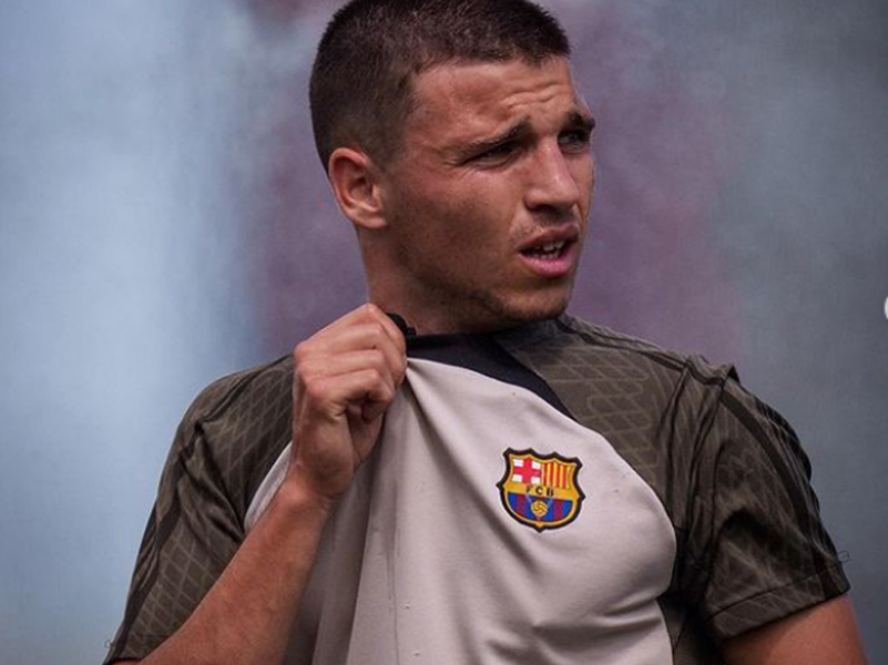 Biel Vicens, en un entrenament amb el Barça Atlètic. (Foto: Biel Vicens).
