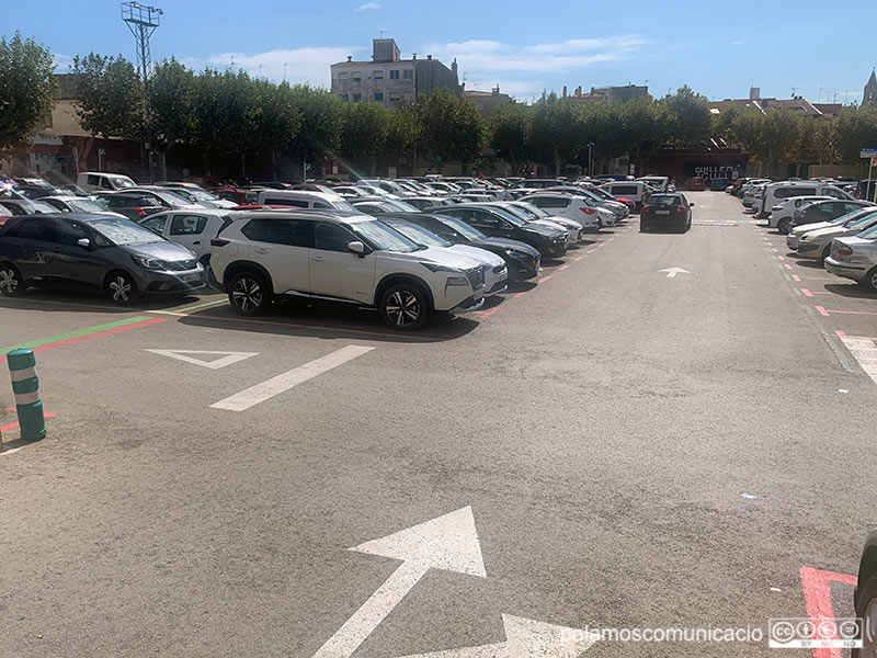 L'aparcament de l'Arbreda, ahir a primera hora de la tarda.