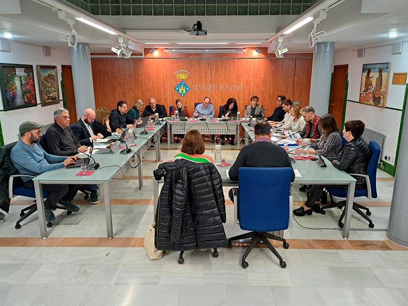 Imatge del Ple de l'Ajuntament de Palamós celebrat ahir. (Foto: Ajuntament de Palamós).
