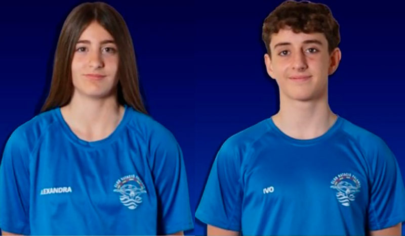 Alexandra Cànovas i Ivo Abad, nedadors del CN Palamós. (Foto: CN Palamós).