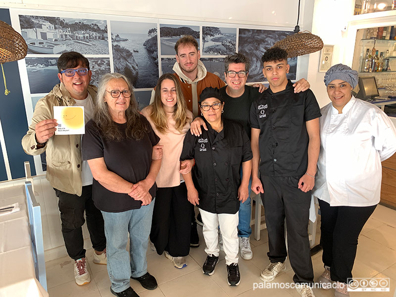 L'equip del Restaurant Can Quel de Palamós, amb el reconeixement 