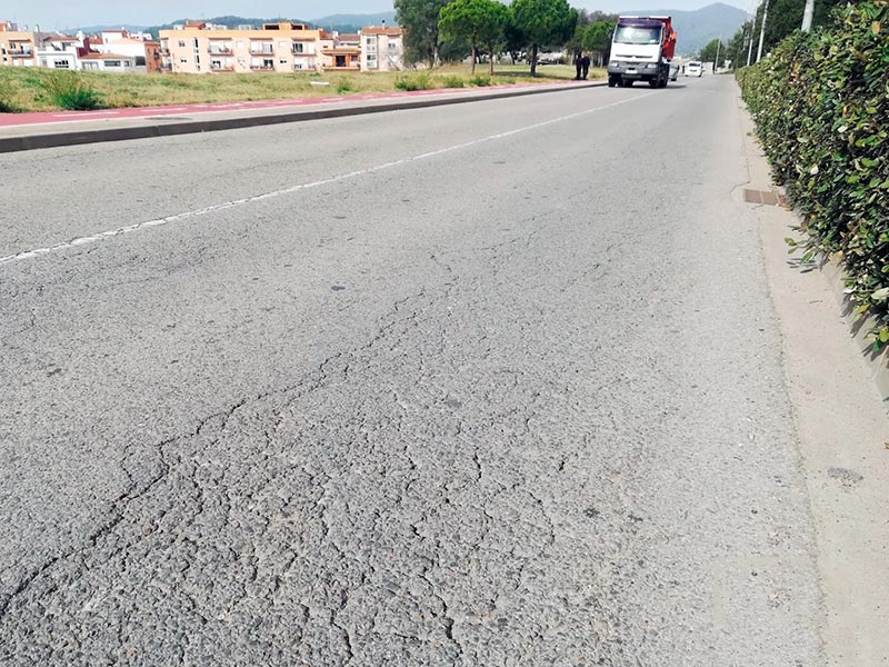 Tram de la ronda de l'Est afectat pel projecte d'asfaltatges. (Foto: Ajuntament de Palamós).
