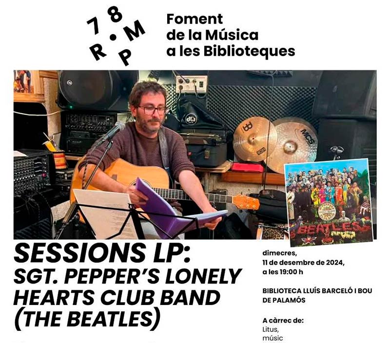 Nova sessió de 78 r.p.m avui a la Biblioteca parlant de The Beatles amb en Litus. (Foto: Ajuntament de Palamós).