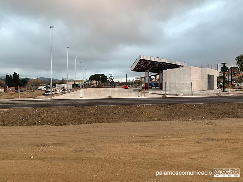 Estat de les obres a la nova estació d'autobusos, aquest matí.