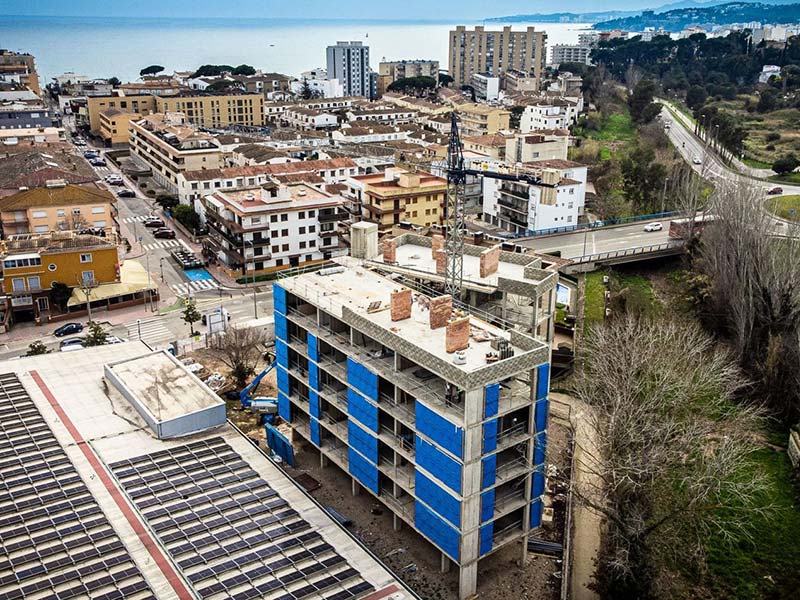 Estat de les obres de l'edifici cooperatiu 