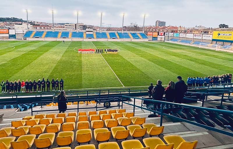 Les seleccions femenines de Suècia i Noruega van jugar el passat 21 de febrer a l'Estadi Palamós Costa Brava. (Foto: Ajuntament de Palamós).