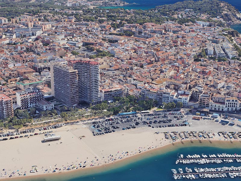 Palamós té empadronades a dia d'avui a 19.268 persones. (Foto: Google Earth).