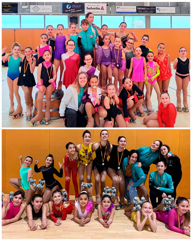 Les patinadores del Patinatge Club Palamós, aquest passat cap de setmana a l'Open Girona Promoció. (Foto: Patinatge Club Palamós).