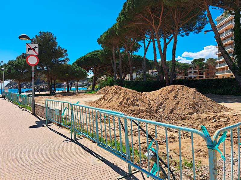 El parc de Sant Esteve de la Fosca en el seu procés d’obres. (Foto: Ajuntament de Palamós).