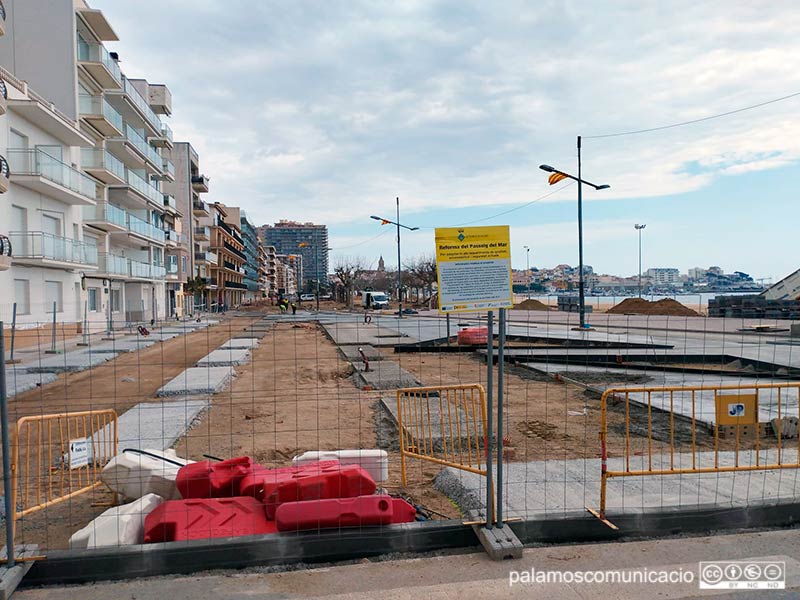 Estat de les obres del passeig del Mar, aquest passat divendres.