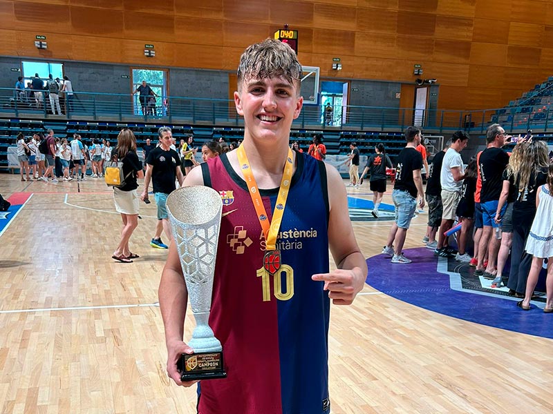 El palamosí del Barça Biel Mas, campió d'Espanya de bàsquet. (Foto: Família Biel Mas).