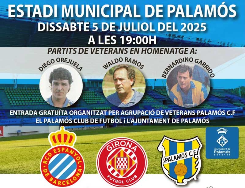 El triangular comptarà amb la participació dels veterans del Palamós, l'Espanyol i el Girona. (Foto: Veterans Palamós CF).