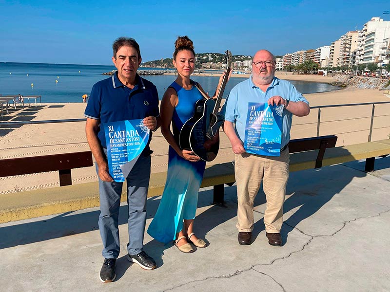 Francesc Sánchez, director de la Cantada, Eye Tana;  i Jordi Soler, alcalde de Calonge i Sant Antoni. (Foto: Ajjuntament Calonge i Sant Antoni).