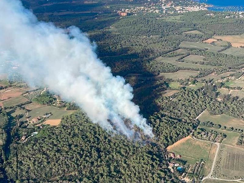 L'incendi es va iniciar cap a dos quarts de set de la tarda d'ahir diumenge. (Foto: Bombers Generalitat).