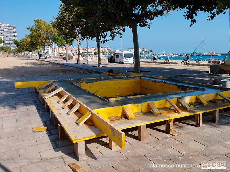 Estat de les obres del passeig del Mar, ahir a la tarda.