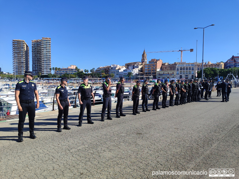 La plantilla de la Policia Local de Palamós, el passat 1 d'octubre amb motiu de la seva festa patronal.