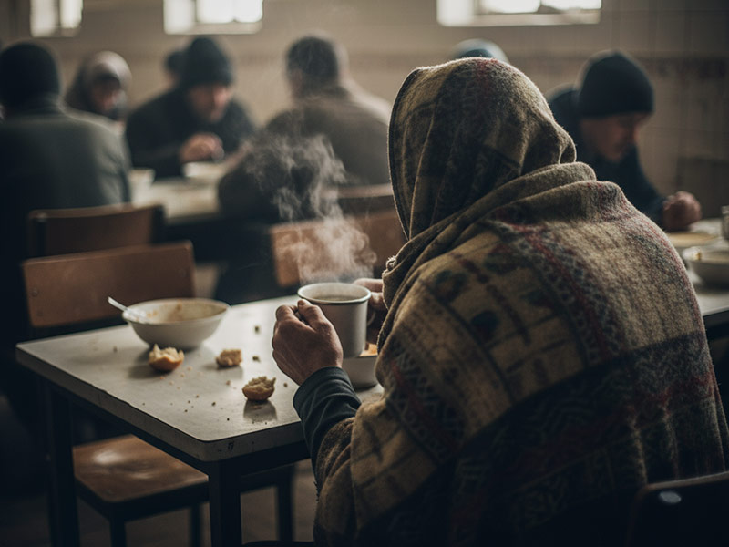 El SABI oferia serveis bàsics a persones sense recursos. (Foto: Generada amb IA - Adobe Firefly).