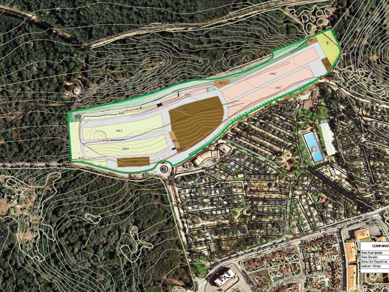 Plànol del projecte d'ampliació del càmping King's. (Foto: Ajuntament de Palamós).