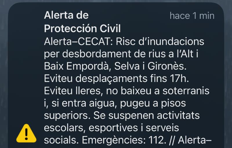 Se suspenen les classes escolars i activitats esportives avui dimarts.