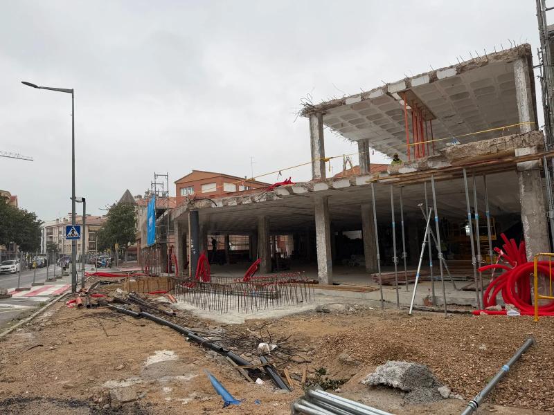 Estat de les obres al Mercat Municipal de Palamós, ahir dijous. (Foto: Ajuntament de Palamós).