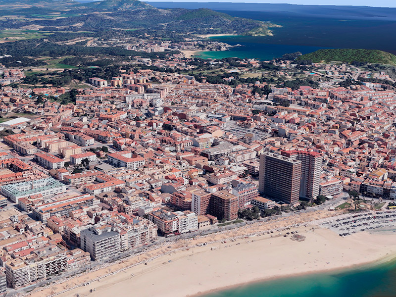 Vista aèria de la població de Palamós. (Foto: Google Earth).