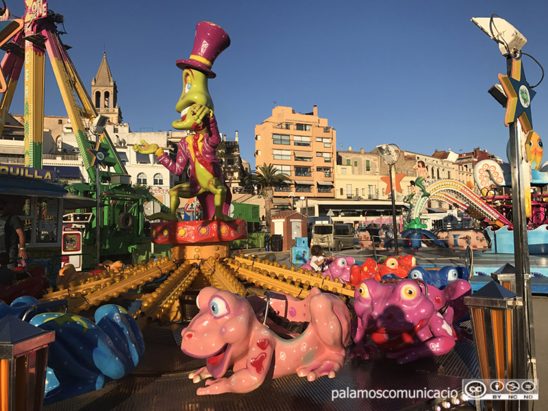 La fira d'atraccions de la Festa Major de Palamós, en una imatge d'arxiu.