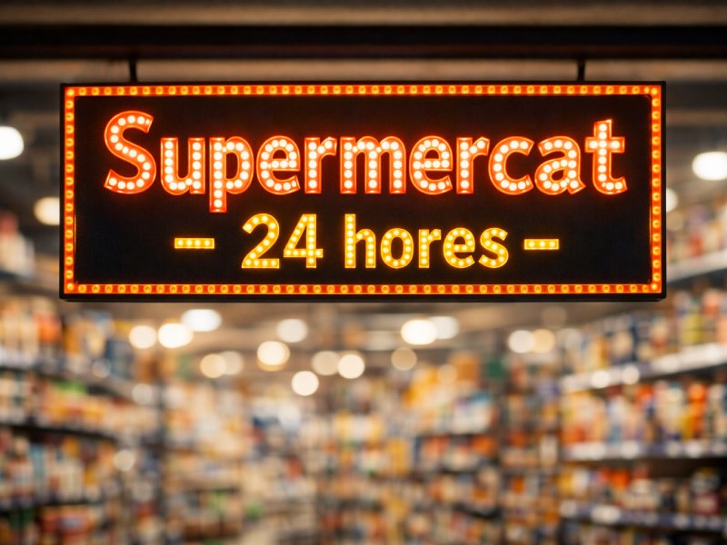 La nova normativa obliga a tancar a les 10 de la nit els supermercats de menys de 300 metres quadrats. (Foto: Generada amb IA - ChatGPT).