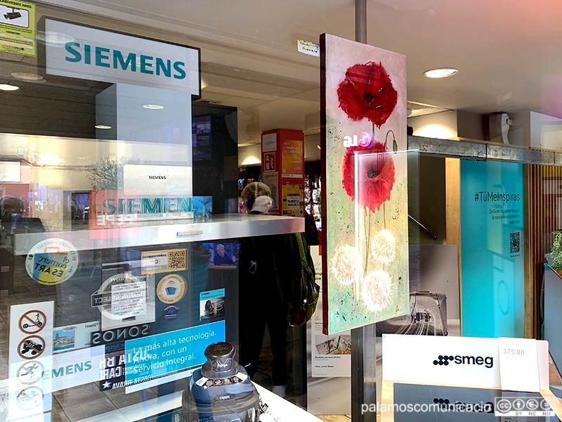 Aparador d'un dels comerços participants de la campanya 'El comerç ÉS ART'.