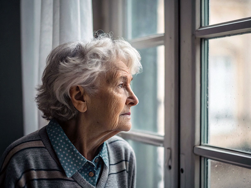 La soledat no desitjada afecta a persones de totes les edats, però especialment a la gent gran. (Foto: Generada amb IA - Recraft).
