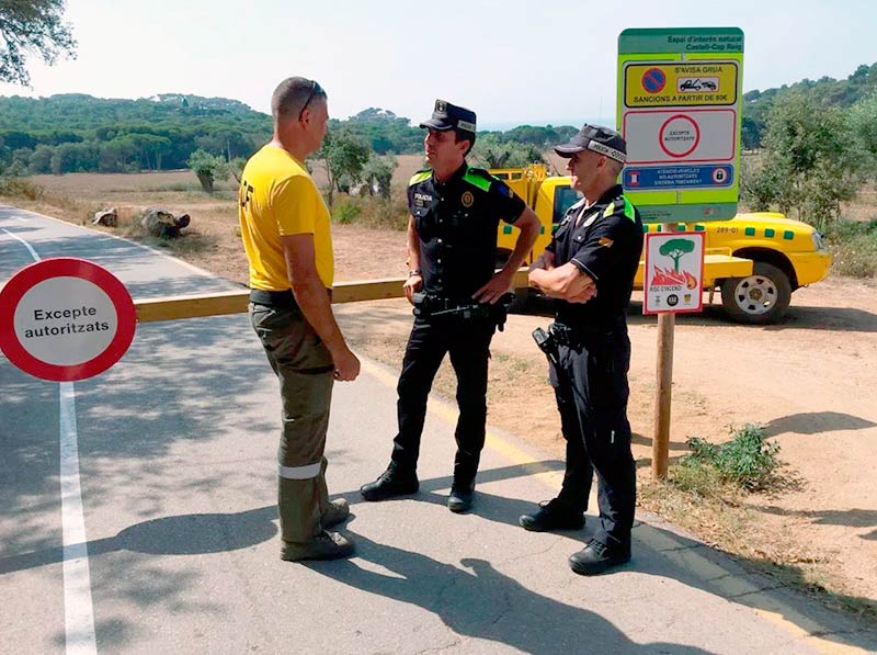 L'accés motoritzat a Castell - Cap Roig està tancat des d'aquest passat divendres. (Foto: Ajuntament de Palamós).