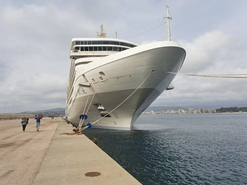El Silver Muse amarrat al port de Palamós, en una imatge d'arxiu. (Foto: Ports de la Generalitat).