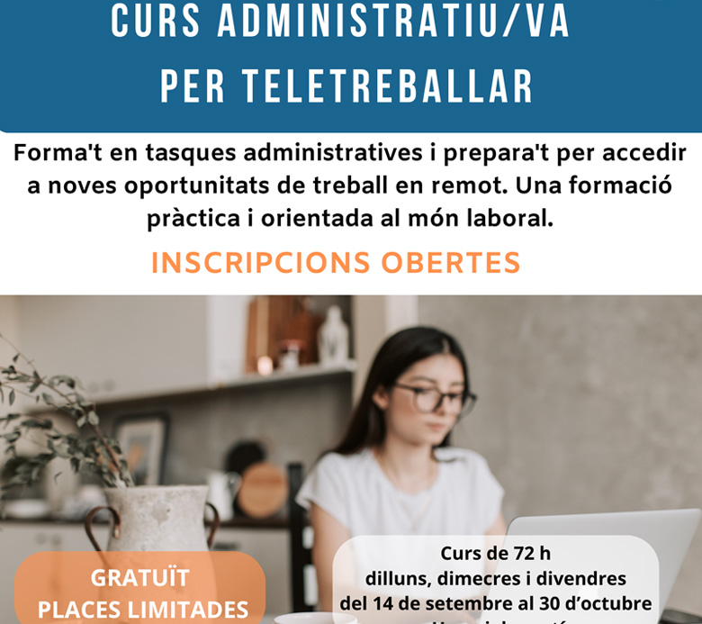 Cartell d'un dels cursos que s'ofereixen.