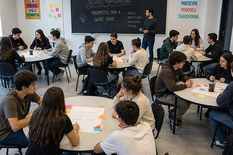 Imatge d'arxiu d'una sessió participativa del Pla Local de Joventut. (Foto: Ajuntament de Palamós).