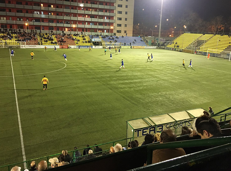 El Palamós ha jugat avui el partit pendent amb la U.E. Sant Andreu. (Foto: Joan Pau Pérez).